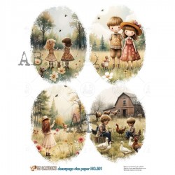 papier ryżowy A-4 no.201 dzieci na podwórku