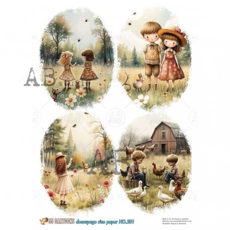 papier ryżowy A-4 no.201 dzieci na podwórku