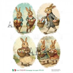 papier ryżowy A-4 no.836 zające z koszykami