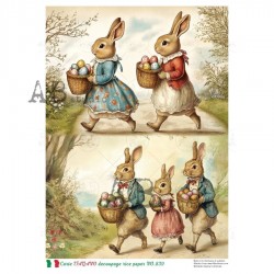 papier ryżowy A-4 no.839 zającowa rodzinka