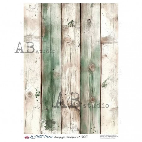 papier ryżowy A-4 no.506 tło deski szaro-turkus