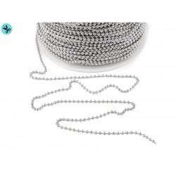 łańcuszek kulkowy srebrny 2,4mm -cena za 1m