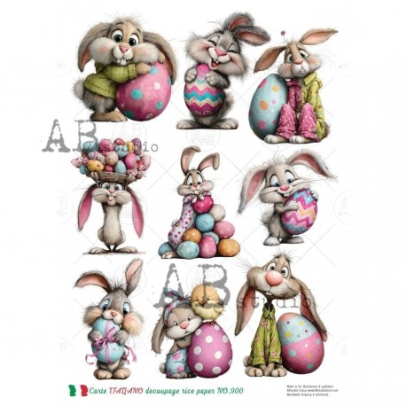 papier ryżowy A-4 no.900 śmieszne zające