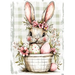 papier ryżowy A-5 17764 zajączek z koszem jajek