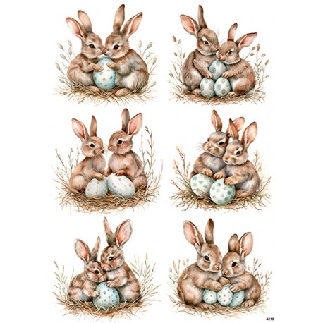 papier ryżowy A-5 4218 para zajączków