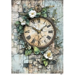 papier ryżowy A-5 7653 zegar na ścianie