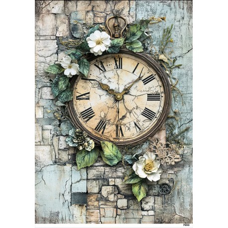 papier ryżowy A-5 7653 zegar na ścianie