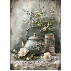 papier ryżowy A-5 7610 imbryk,wazon,kwiaty