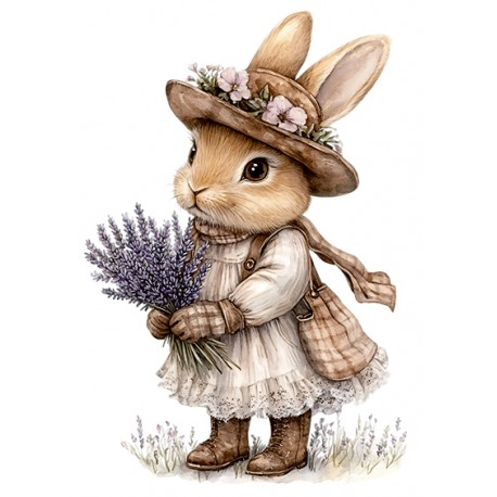 papier ryżowy A-5 00933 pani zając z lawendą