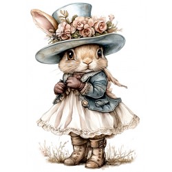 papier ryżowy A-5 00924 pani zając w kapeluszu