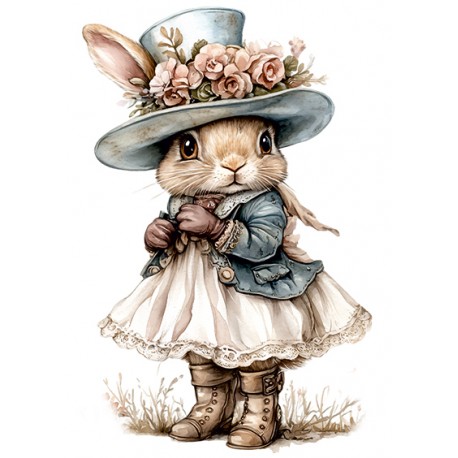 papier ryżowy A-5 00924 pani zając w kapeluszu