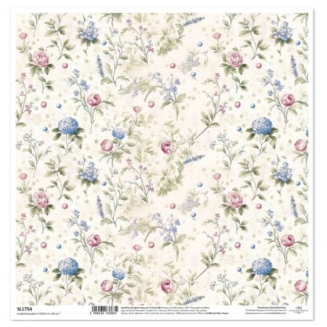 ***papier scrapbooking 31*32 cm SL754 kwiaty