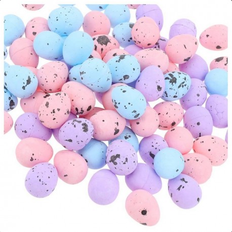 jajka styropianowe 1,8cm*1,5 cm opk. 100 szt błękit,wrzos,róż