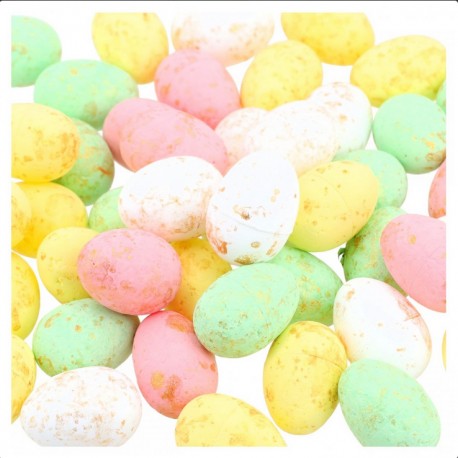 jajka styropianowe 1,8cm*1,5 cm opk. 100 szt pastelowe ze złotym