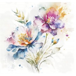 serwetka 33*33 kwiaty akwarela