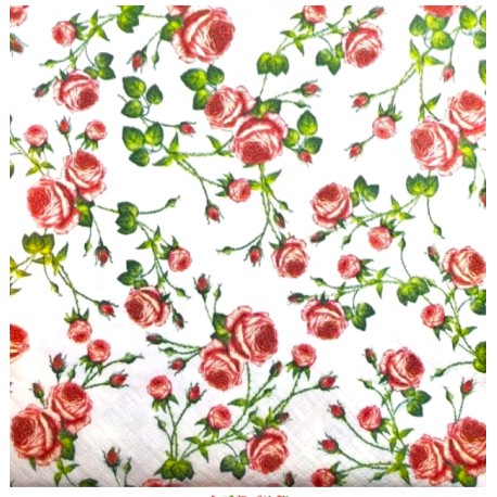 serwetka 33*33 kwiaty różyczki