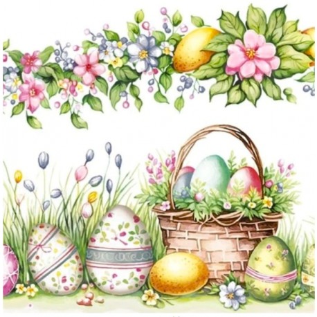 serwetka 33*33 pisanki z koszykiem