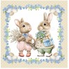 serwetka 33*33 zajączki z bukietem kwiatów