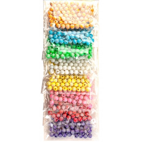 koraliki plastikowe śr.6mm/ 48gr ok.480 szt