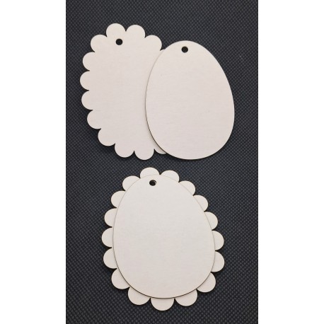 jajko z falbanką -6*8cm, nakładka 7*5cm tektura beermat