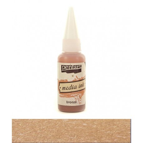 Pentart tusz media ink 20ml bronze
