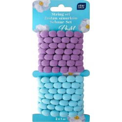 zestaw sznurków pastel 2*1m wrzos,błękit