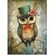 papier ryżowy A-5 12036 sowa w kapeluszu