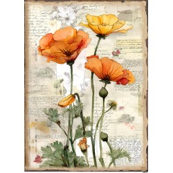 papier ryżowy A-5 12119 kwiaty