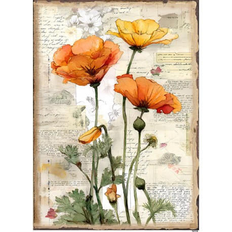 papier ryżowy A-5 12119 kwiaty