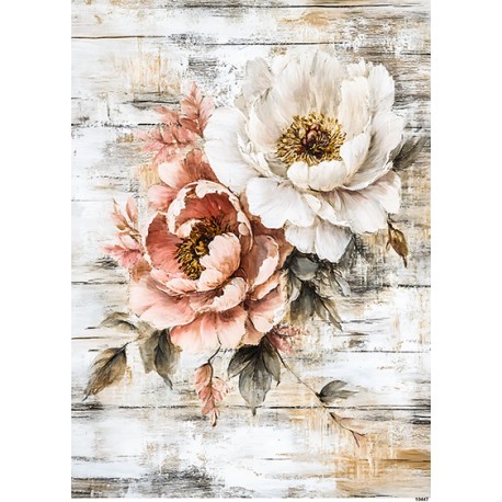 papier ryżowy A-5 10447 kwiaty na desce