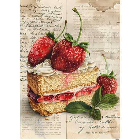 papier ryżowy A-5 10894 ciasto,truskawki