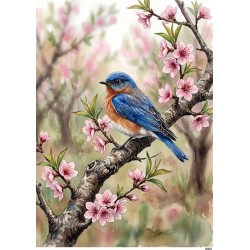 papier ryżowy A-5 20622 ptaszek na gałęzi