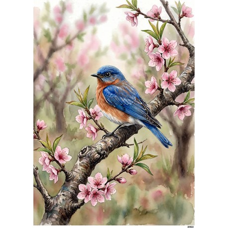 papier ryżowy A-5 20622 ptaszek na gałęzi