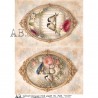papier ryżowy A-4 id-7681 ramki,wazon,ptaki