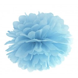 pompon z bibuły 35 cm j.niebieski