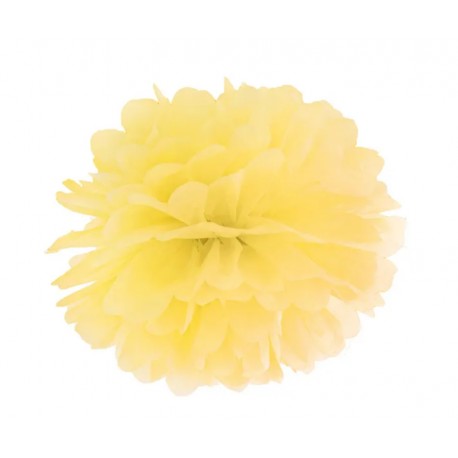 pompon z bibuły 25 cm żółty