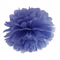pompon z bibuły 25 cm granatowy