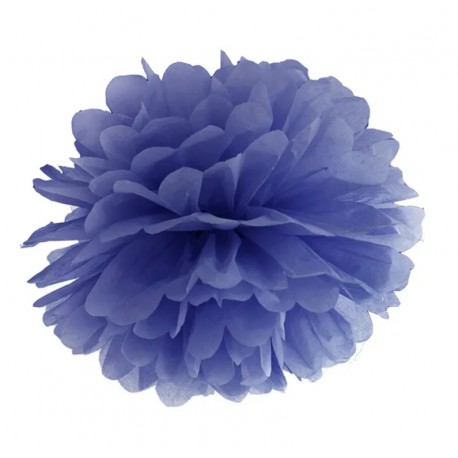 pompon z bibuły 25 cm granatowy