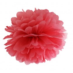 pompon z bibuły 25 cm czerwony