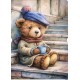 papier ryżowy A-5 22186 miś na schodach