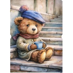 papier ryżowy A-5 22186 miś na schodach