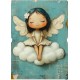 papier ryżowy A-5 12099 aniołek na chmurce