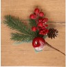 gałązka szroniona z kulkami czerwone,jabłuszka 26 cm