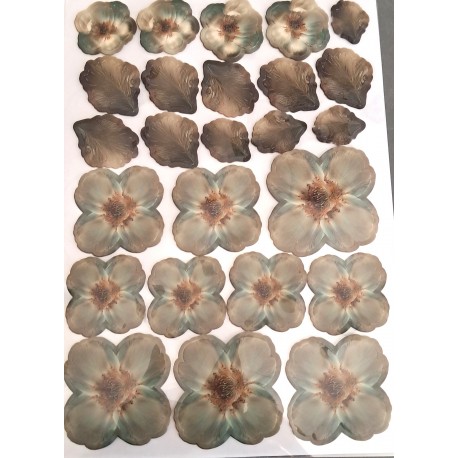folia A-4 3d kwiaty beige LaBlanche opki. 3 arkusze