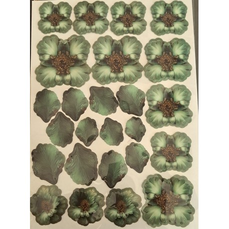 folia A-4 3d kwiaty petrol LaBlanche opk. 3 arkusze