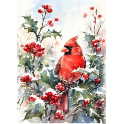 papier ryżowy A-5 16046 kardynał na gałązce
