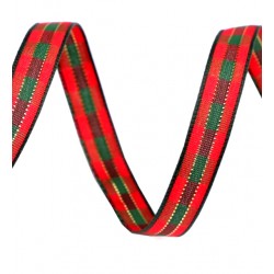 wstążka 1,0 cm krata świąteczna