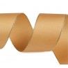 wstążka z lureksem 4 cm ciasteczkowo-złoty/ 10 m