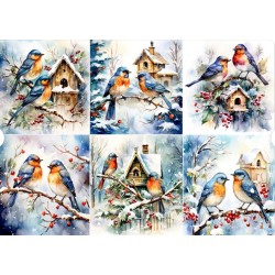 papier ryżowy A-4 23467 ptaszki,budki
