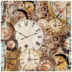 stamperia papier ryżowy 50*50 cm DFT339 tło zegary